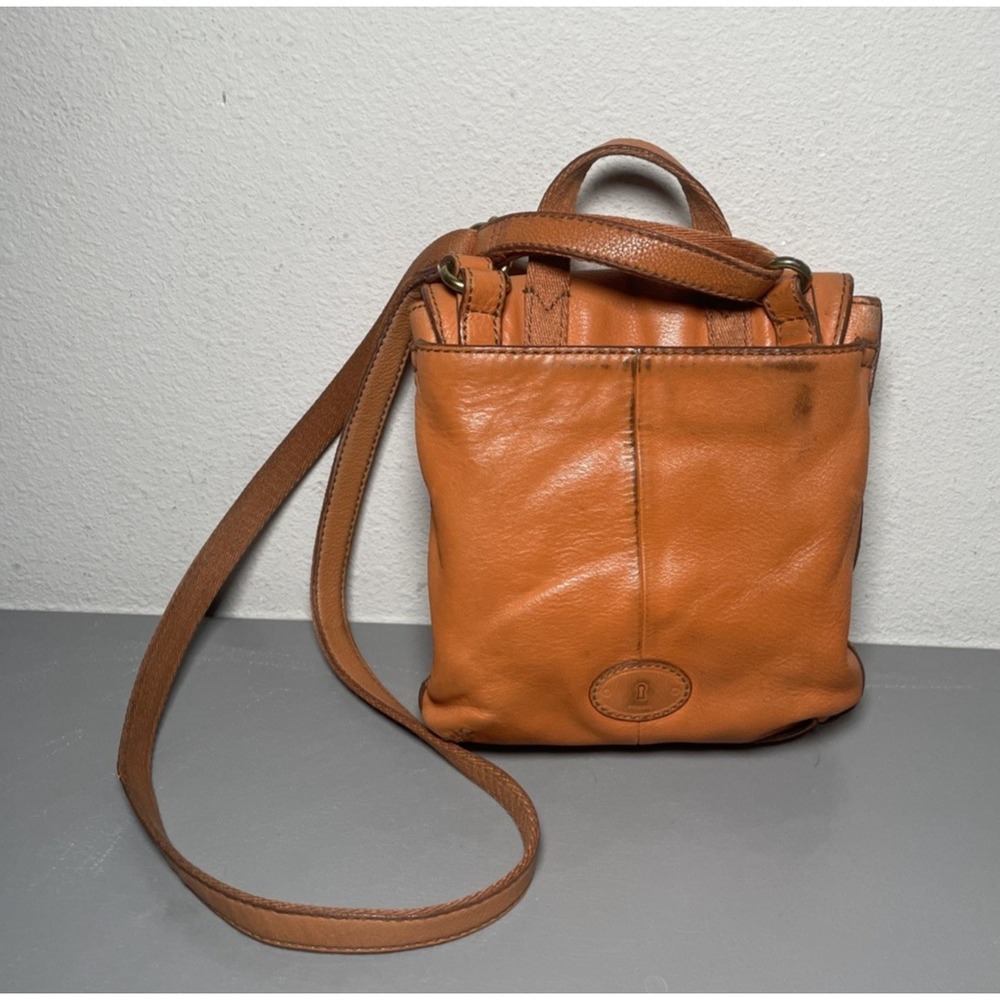 Fossil Long Live Vintage Reissue Flap Crossbody bag soft Orange Cowhide leather - Picture 3 of 14